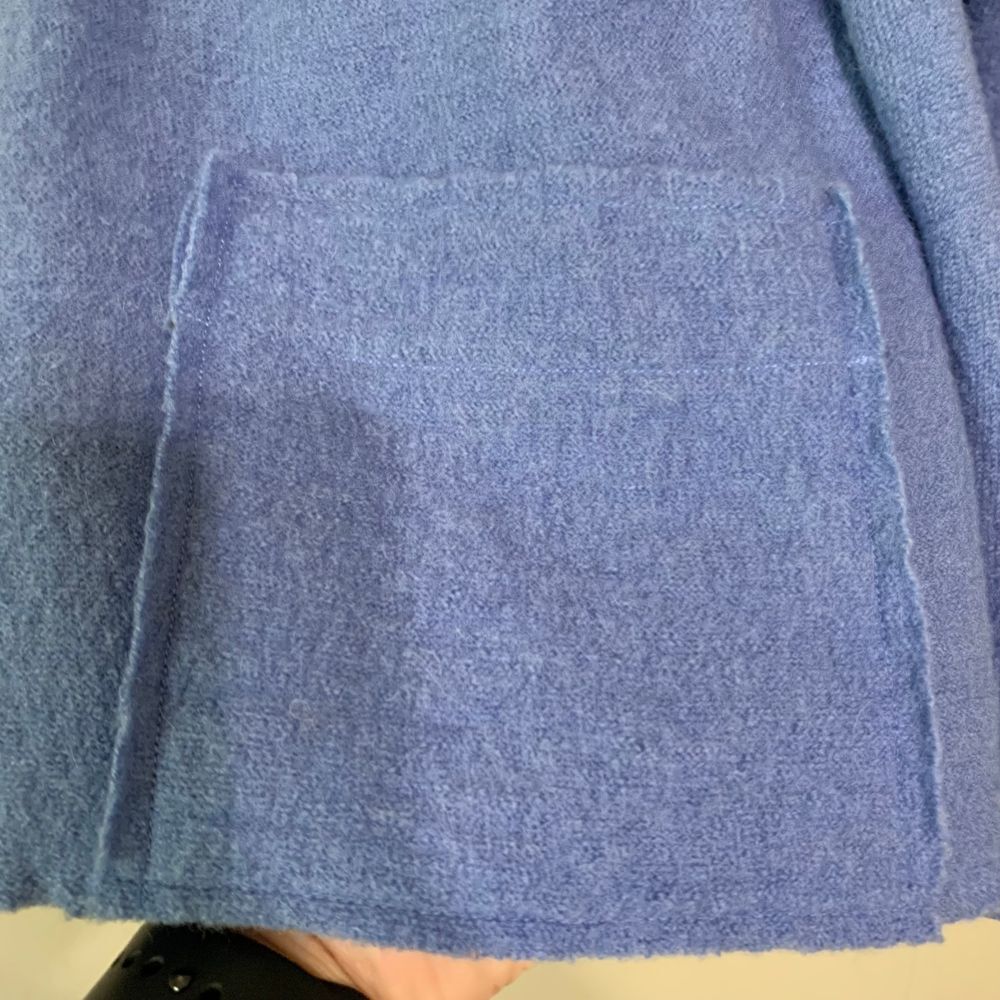 Chico's 100% Wool Cornflower Blue Shrug/Cardigan READ Size 1 - Picture 6 of 12